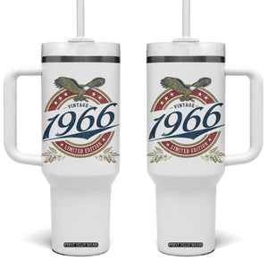 60th Birthday Beer Lover Vintage 1966 Limited Edition Tumbler With Handle Bald Eagle