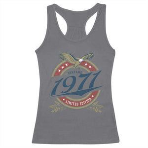 55th Birthday Beer Lover Vintage 1971 Limited Edition Racerback Tank Top Bald Eagle