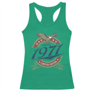 55th Birthday Beer Lover Vintage 1971 Limited Edition Racerback Tank Top Bald Eagle