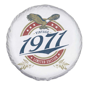 55th Birthday Beer Lover Vintage 1971 Limited Edition Spare Tire Cover Bald Eagle