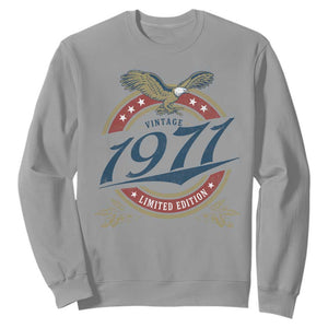 55th Birthday Beer Lover Vintage 1971 Limited Edition Sweatshirt Bald Eagle
