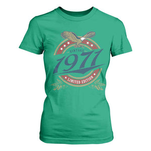 55th Birthday Beer Lover Vintage 1971 Limited Edition T Shirt For Women Bald Eagle