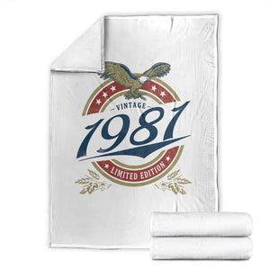 45th Birthday Beer Lover Vintage 1981 Limited Edition Throw Blanket Bald Eagle