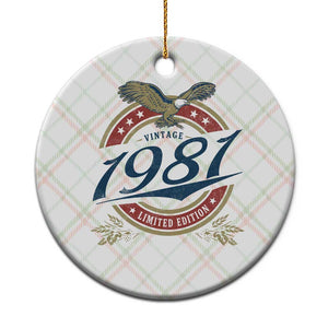 45th Birthday Beer Lover Vintage 1981 Limited Edition Ceramic Ornament Bald Eagle