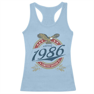 40th Birthday Beer Lover Vintage 1986 Limited Edition Racerback Tank Top Bald Eagle