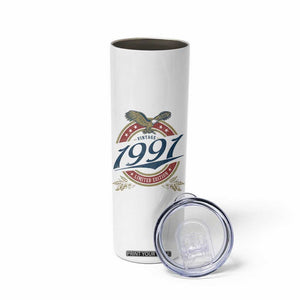 35th Birthday Beer Lover Vintage 1991 Limited Edition Skinny Tumbler Bald Eagle