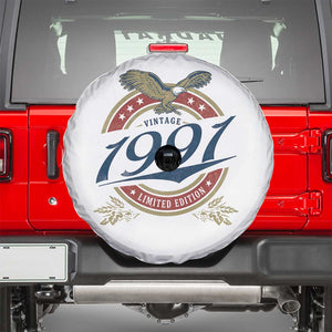 35th Birthday Beer Lover Vintage 1991 Limited Edition Spare Tire Cover Bald Eagle