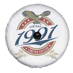 35th Birthday Beer Lover Vintage 1991 Limited Edition Spare Tire Cover Bald Eagle
