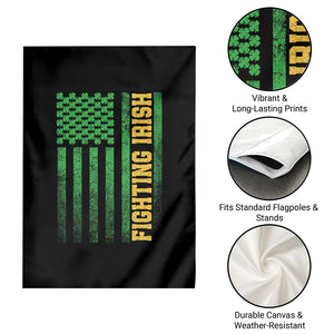 Vintage Fighting Irish Shamrock American Flag Garden Flag