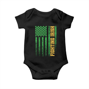 Vintage Fighting Irish Shamrock American Flag Baby Onesie