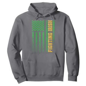 Vintage Fighting Irish Shamrock American Flag Hoodie