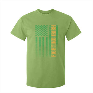 Vintage Fighting Irish Shamrock American Flag T Shirt For Kid