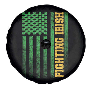 Vintage Fighting Irish Shamrock American Flag Spare Tire Cover