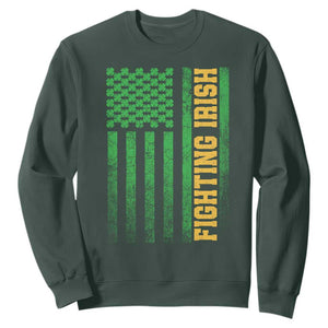 Vintage Fighting Irish Shamrock American Flag Sweatshirt
