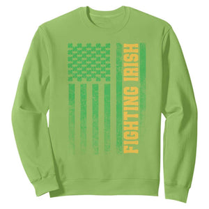 Vintage Fighting Irish Shamrock American Flag Sweatshirt