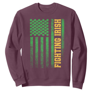 Vintage Fighting Irish Shamrock American Flag Sweatshirt