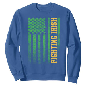 Vintage Fighting Irish Shamrock American Flag Sweatshirt