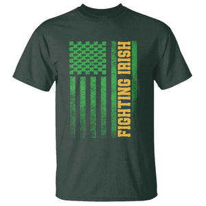 Vintage Fighting Irish Shamrock American Flag T Shirt