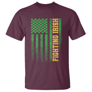Vintage Fighting Irish Shamrock American Flag T Shirt