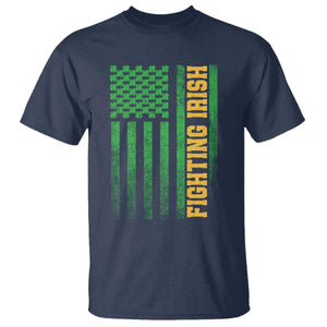Vintage Fighting Irish Shamrock American Flag T Shirt