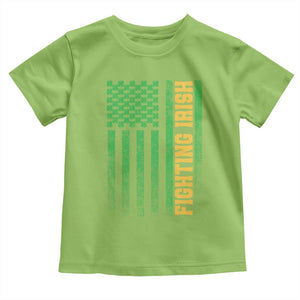 Vintage Fighting Irish Shamrock American Flag Toddler T Shirt
