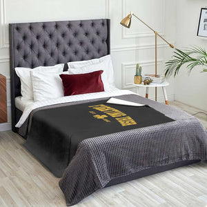 Fighting Irish Est 1842 Throw Blanket Vintage Varsity Sports Jersey Style Gold Shamrock