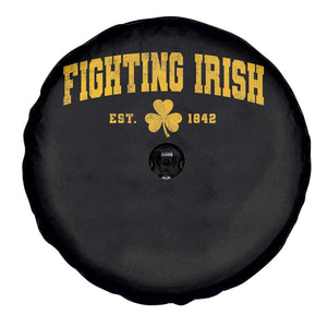 Fighting Irish Est 1842 Spare Tire Cover Vintage Varsity Sports Jersey Style Gold Shamrock