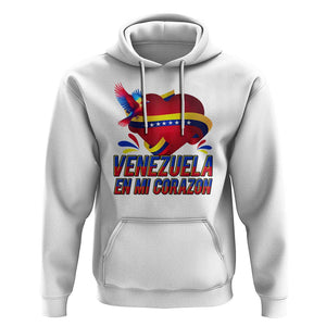 Venezuelan Pride Hoodie Venezuela En Mi Corazon Heart Flag Bird TS11 White Print Your Wear
