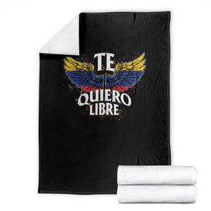 Venezuelan Pride Throw Blanket Te Quiero Libre Venezuela Flag Wings TS11 Black Print Your Wear