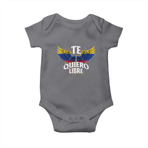 Venezuelan Pride Baby Onesie Te Quiero Libre Venezuela Flag Wings TS11 Charcoal Print Your Wear