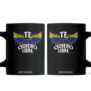 Venezuelan Pride Coffee Mug Te Quiero Libre Venezuela Flag Wings TS11 Black Print Your Wear