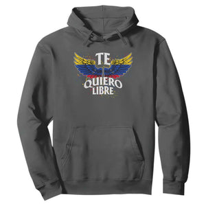Venezuelan Pride Hoodie Te Quiero Libre Venezuela Flag Wings TS11 Dark Heather Print Your Wear