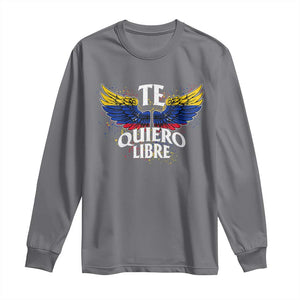 Venezuelan Pride Long Sleeve Shirt Te Quiero Libre Venezuela Flag Wings TS11 Charcoal Print Your Wear