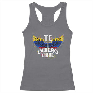 Venezuelan Pride Racerback Tank Top Te Quiero Libre Venezuela Flag Wings TS11 Charcoal Print Your Wear