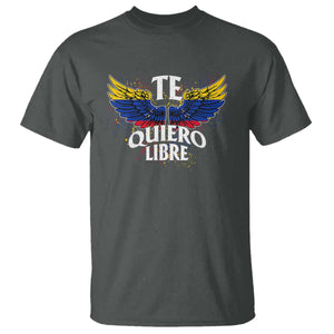 Venezuelan Pride T Shirt Te Quiero Libre Venezuela Flag Wings TS11 Dark Heather Print Your Wear