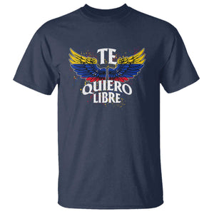 Venezuelan Pride T Shirt Te Quiero Libre Venezuela Flag Wings TS11 Navy Print Your Wear