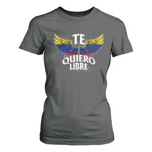 Venezuelan Pride T Shirt For Women Te Quiero Libre Venezuela Flag Wings TS11 Dark Heather Print Your Wear
