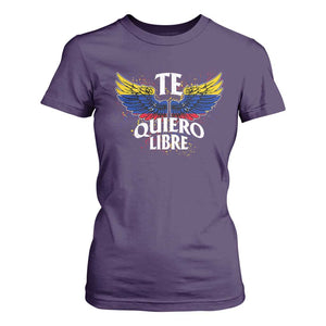 Venezuelan Pride T Shirt For Women Te Quiero Libre Venezuela Flag Wings TS11 Purple Print Your Wear