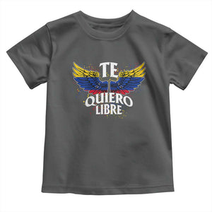 Venezuelan Pride Toddler T Shirt Te Quiero Libre Venezuela Flag Wings TS11 Dark Heather Print Your Wear
