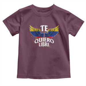 Venezuelan Pride Toddler T Shirt Te Quiero Libre Venezuela Flag Wings TS11 Maroon Print Your Wear
