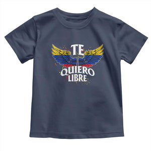 Venezuelan Pride Toddler T Shirt Te Quiero Libre Venezuela Flag Wings TS11 Navy Print Your Wear