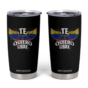 Venezuelan Pride Tumbler Cup Te Quiero Libre Venezuela Flag Wings TS11 Black Print Your Wear