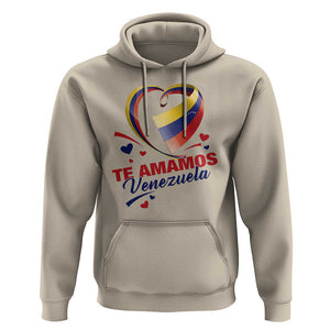 Venezuelan Pride Hoodie Te Amamos Venezuela Flag Heart TS11 Sand Print Your Wear