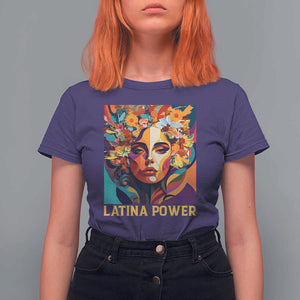 Latina Power T Shirt For Women Hispanic Heritage Month Women Flowers Geometric Painting TS11 Purple Print Your Wear
