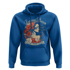 Latina Power Hoodie Hispanic Heritage Month Vintage Women Flowers TS11 Royal Blue Print Your Wear