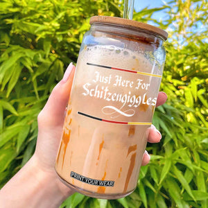 Just Here For Schitzengiggles Funny Oktoberfest Glass Can German Beer Festival Humor