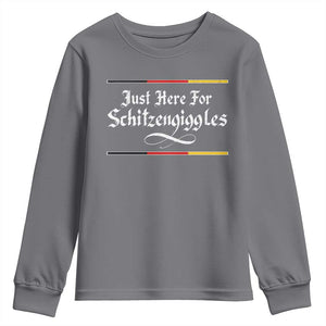 Just Here For Schitzengiggles Funny Oktoberfest Youth Sweatshirt German Beer Festival Humor