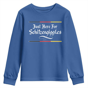 Just Here For Schitzengiggles Funny Oktoberfest Youth Sweatshirt German Beer Festival Humor