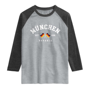 Munich City Bavaria Germany Est 1158 Raglan Shirt Vintage German Flag