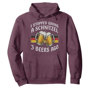 Funny Oktoberfest Beer Drinking Hoodie I Stopped Giving A Schnitzel 3 Beers Ago